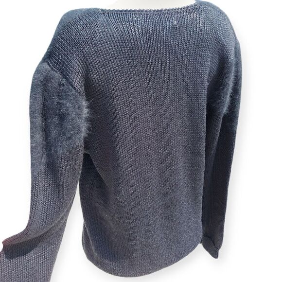 Franco Valeri Vintage Black VNeck Sweater Small - Picture 6 of 9